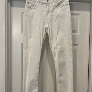 7 For All Mankind White Straight Leg Jeans
